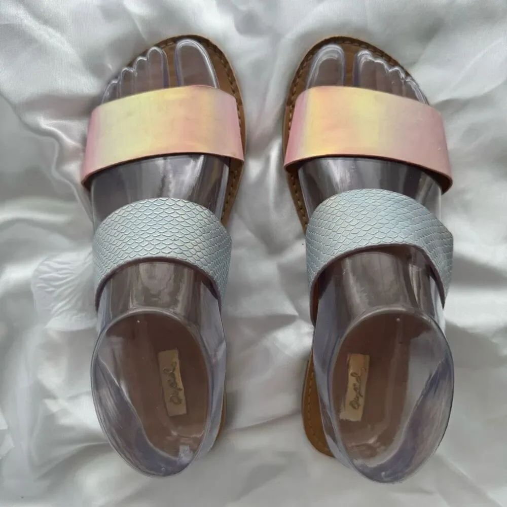 Qupid Lavender Athena Slides Double Band Slides